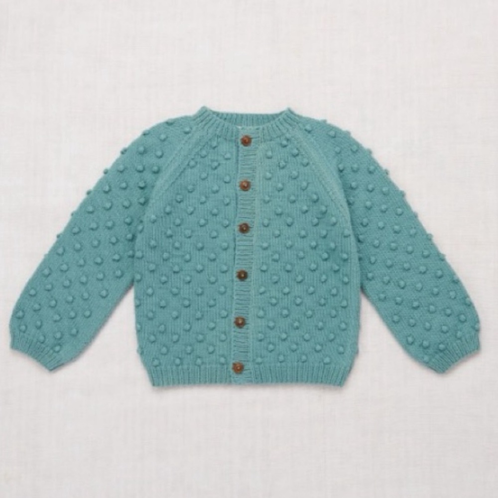 Misha & Puff Summer Popcorn Cardigan Dusty Blue girls size 7/8